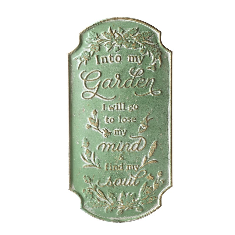 Green Metal Garden Sign
