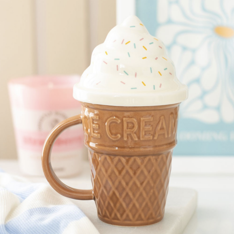 Ice Cream Cone Lidded Mug