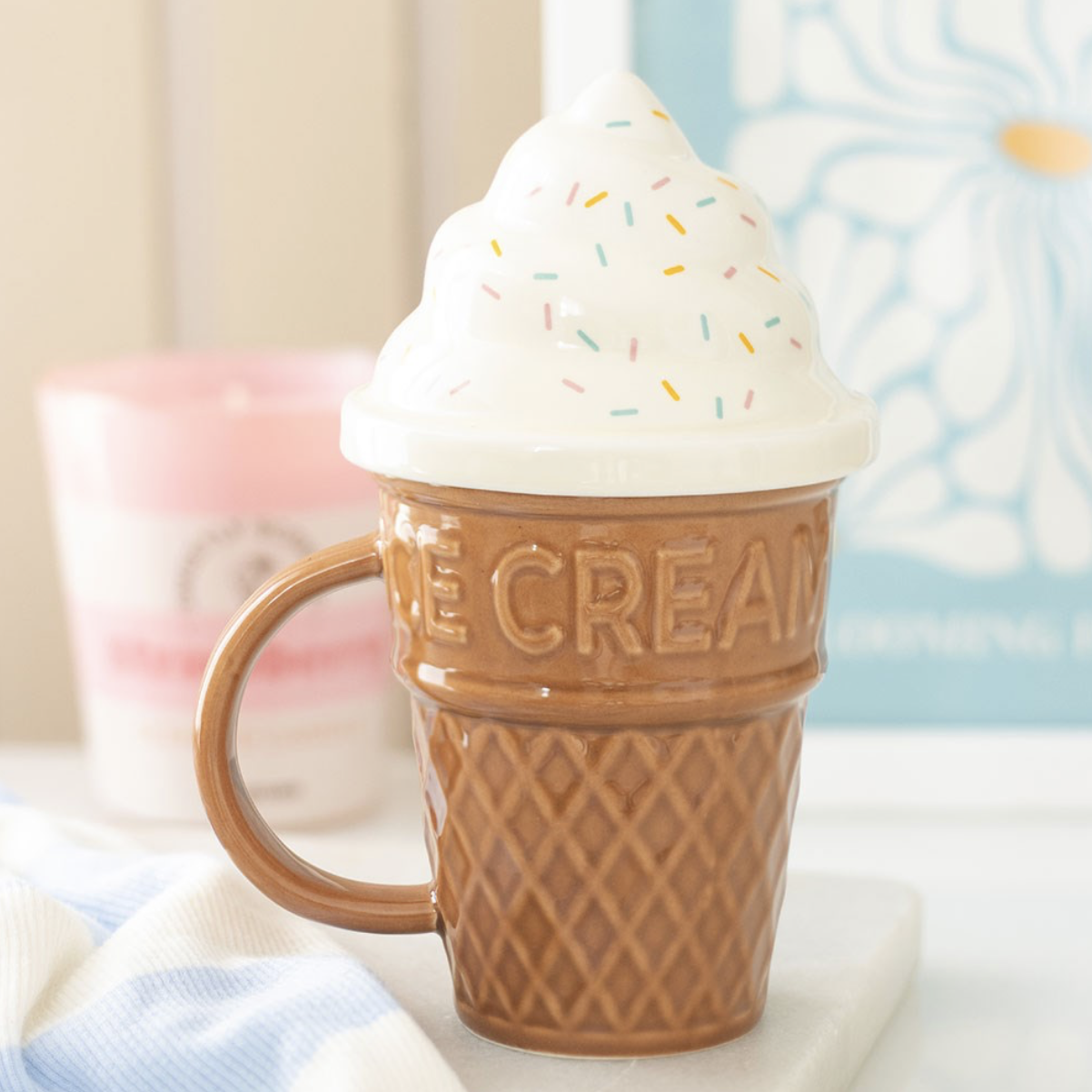 Ice Cream Cone Lidded Mug