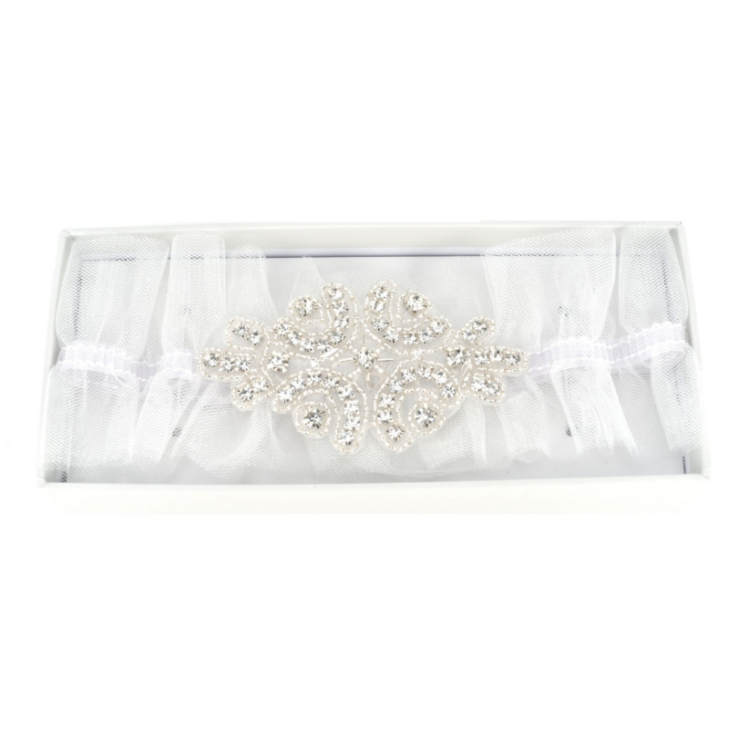 White Tulle With Diamante