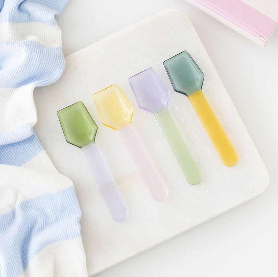Set Of 4 Glass Spoons