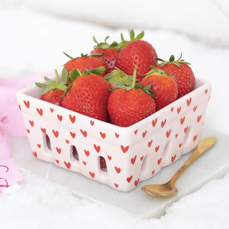 Pink Heart Berry Basket