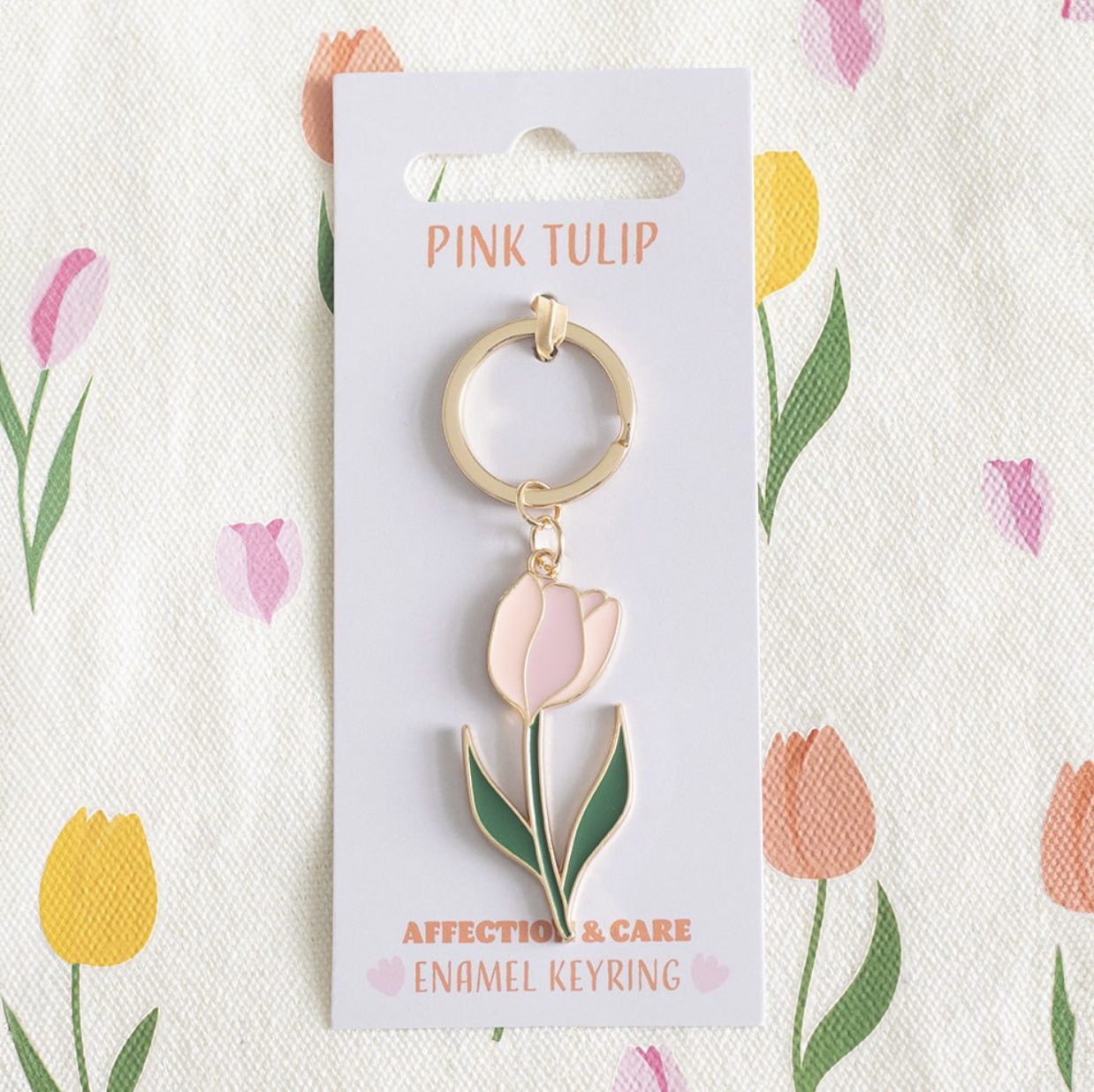 Pink Tulip Keyring