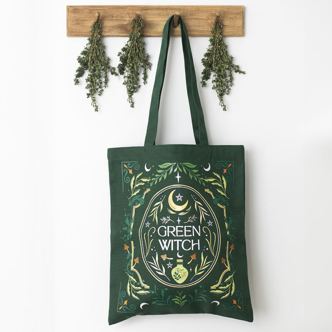 Green Witch Tote Bag