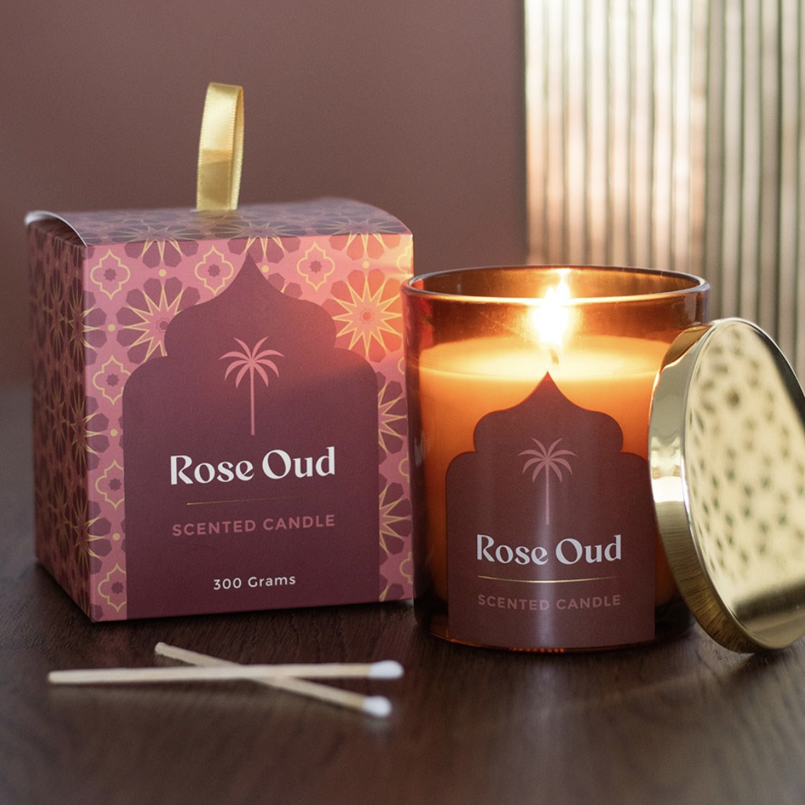 Rose Oud Scented Candle
