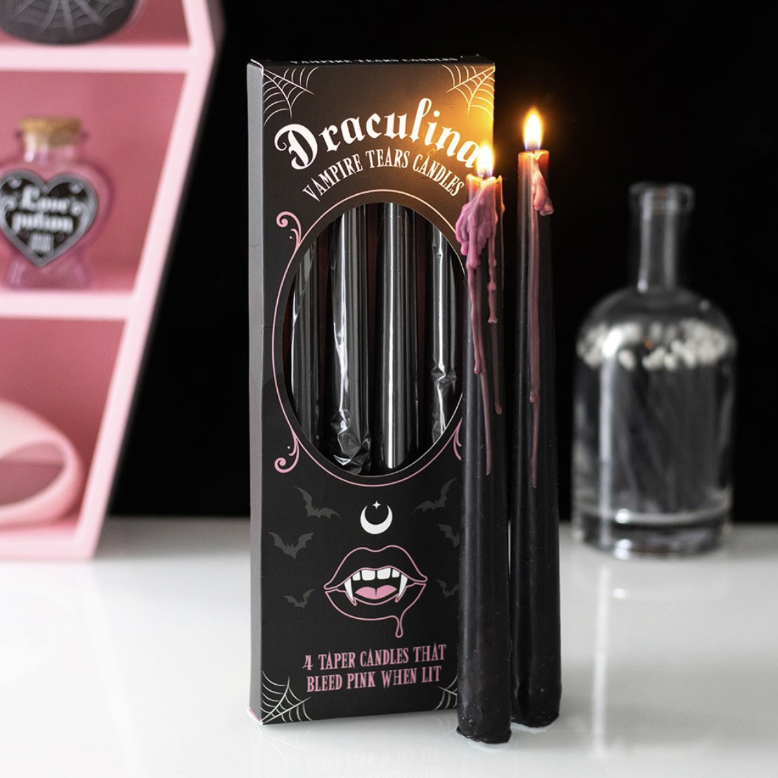 4 Pink Vampire Candles