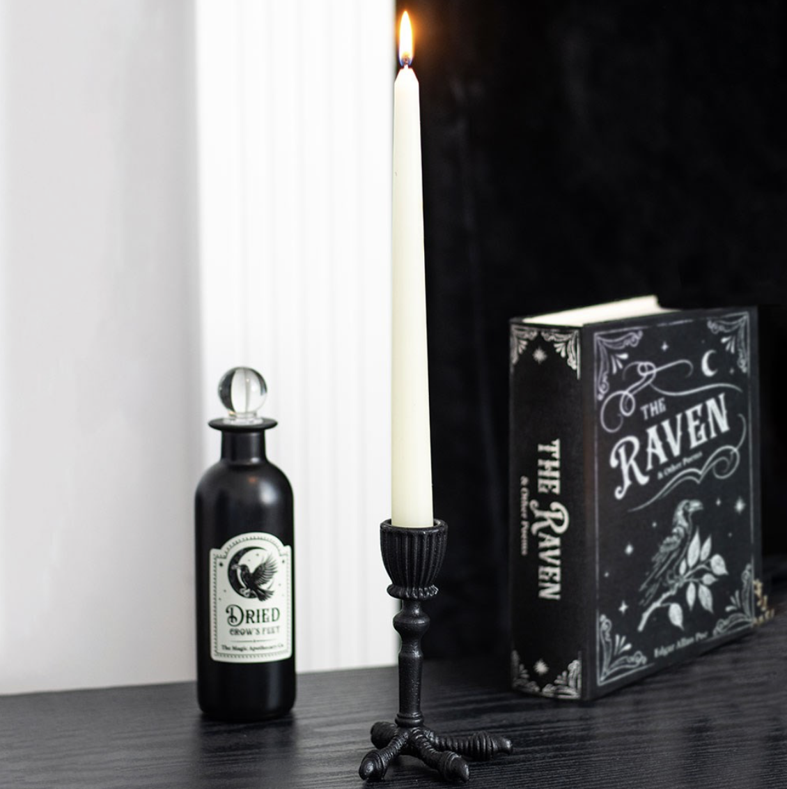 Raven Claw Taper Candle Holder