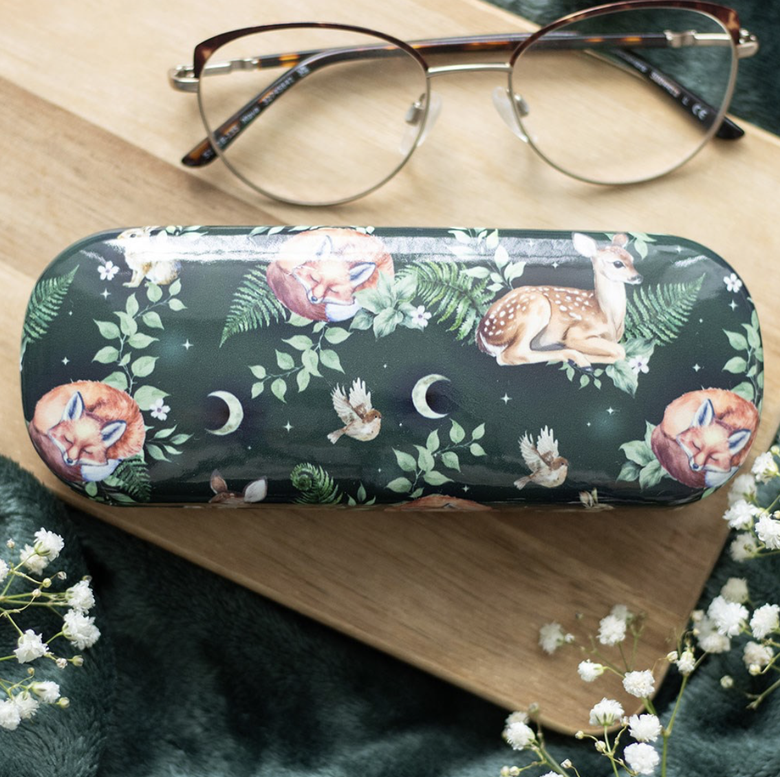 Forest Print Glasses Case