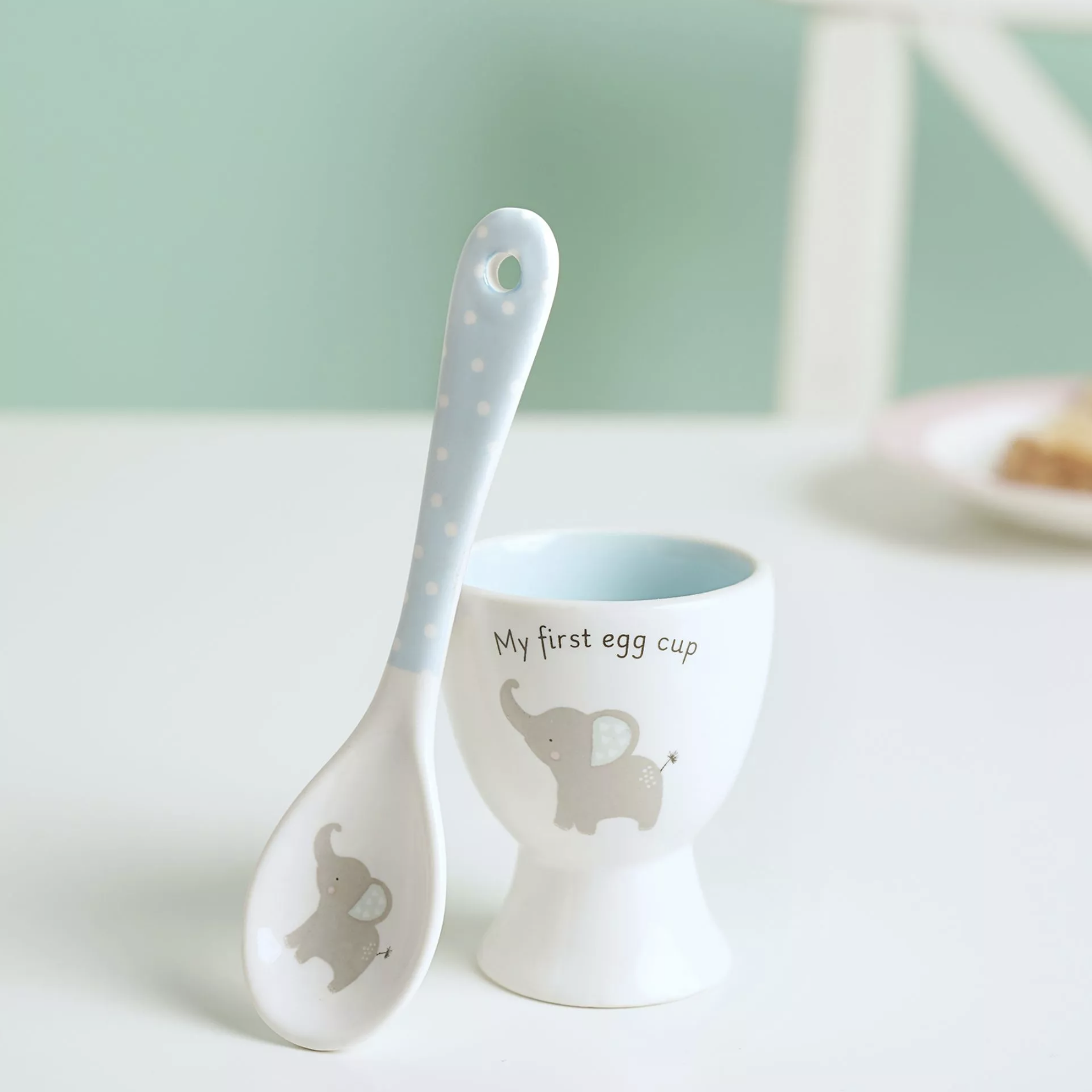 Baby Boy Egg Cup & Spoon Set