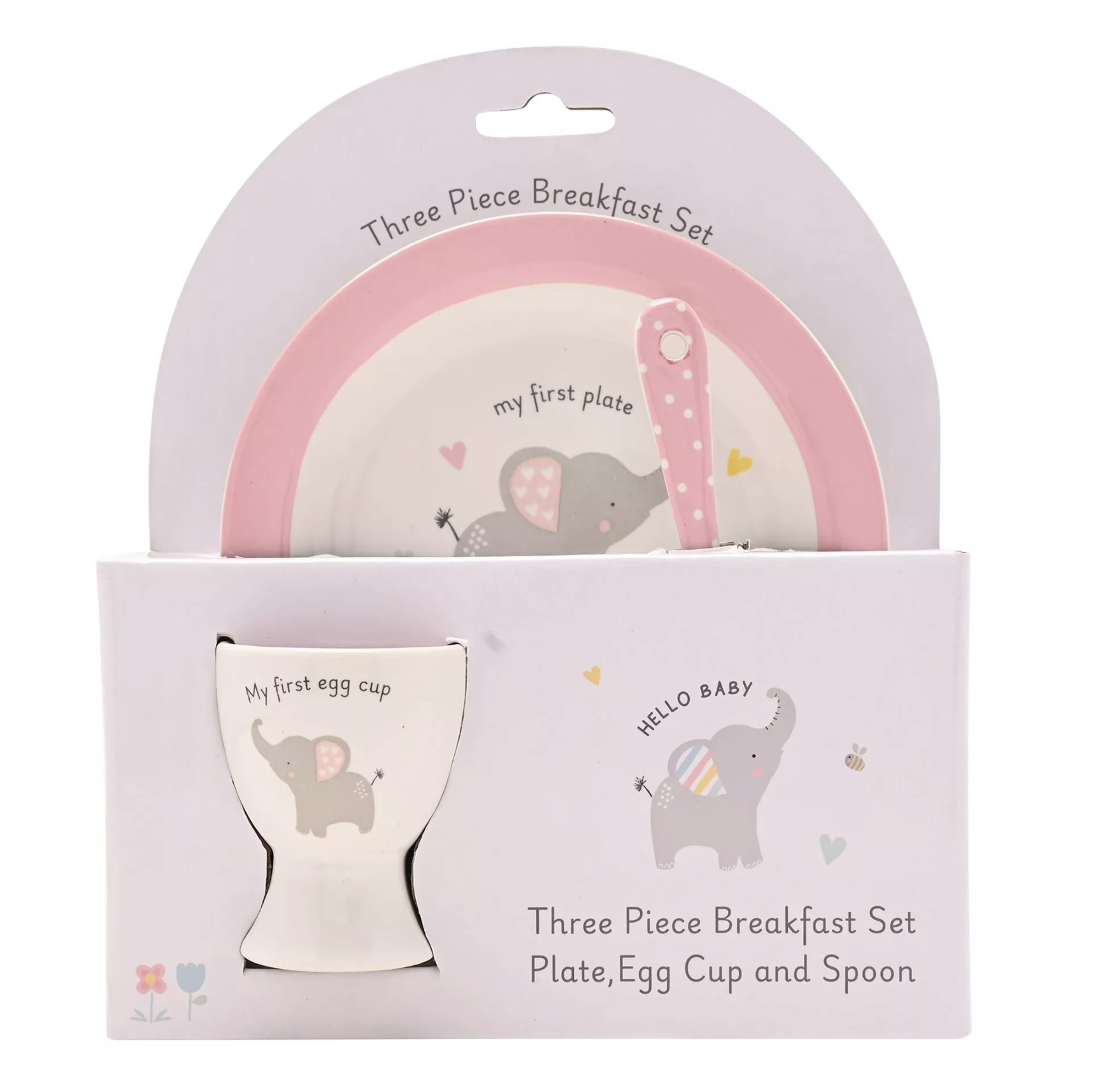 Bowl, Egg Cup & Spoon Set Pink - Image 2