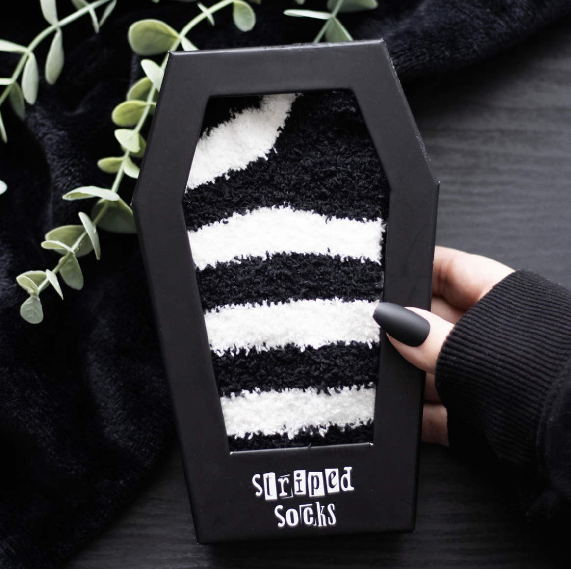 Stripped Socks In Coffin Box