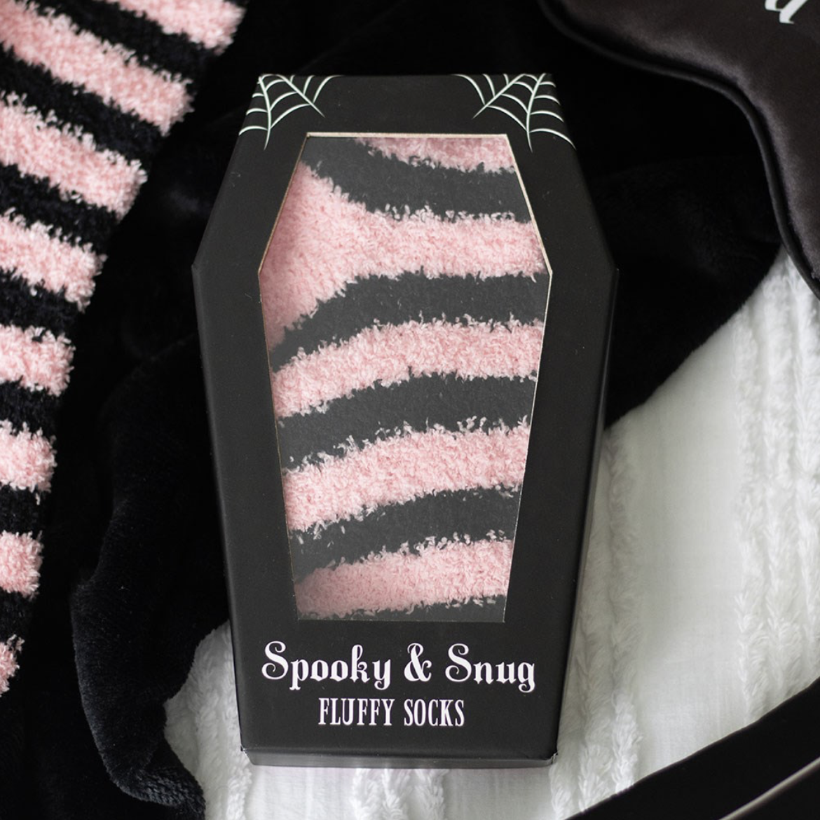 Pink & Black Socks In Coffin Box
