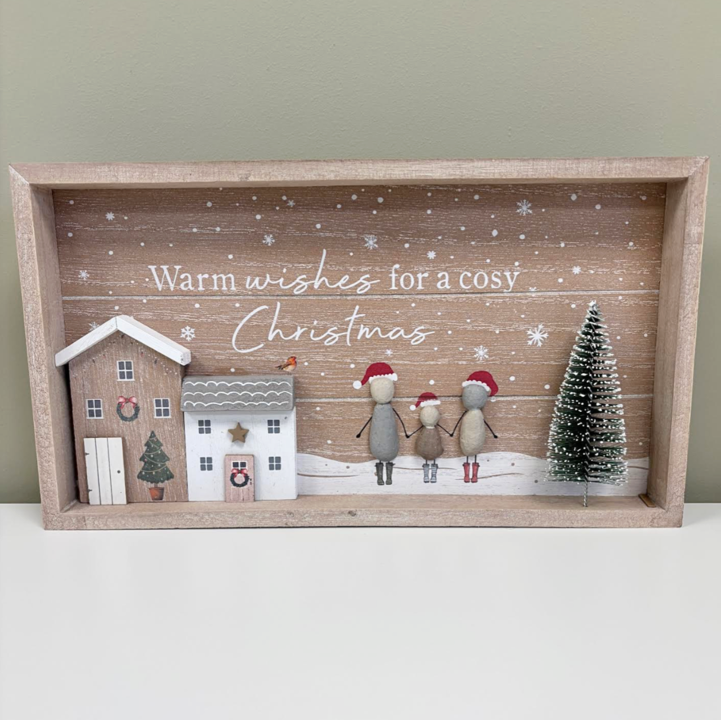 Pebble Christmas Framed Plaque