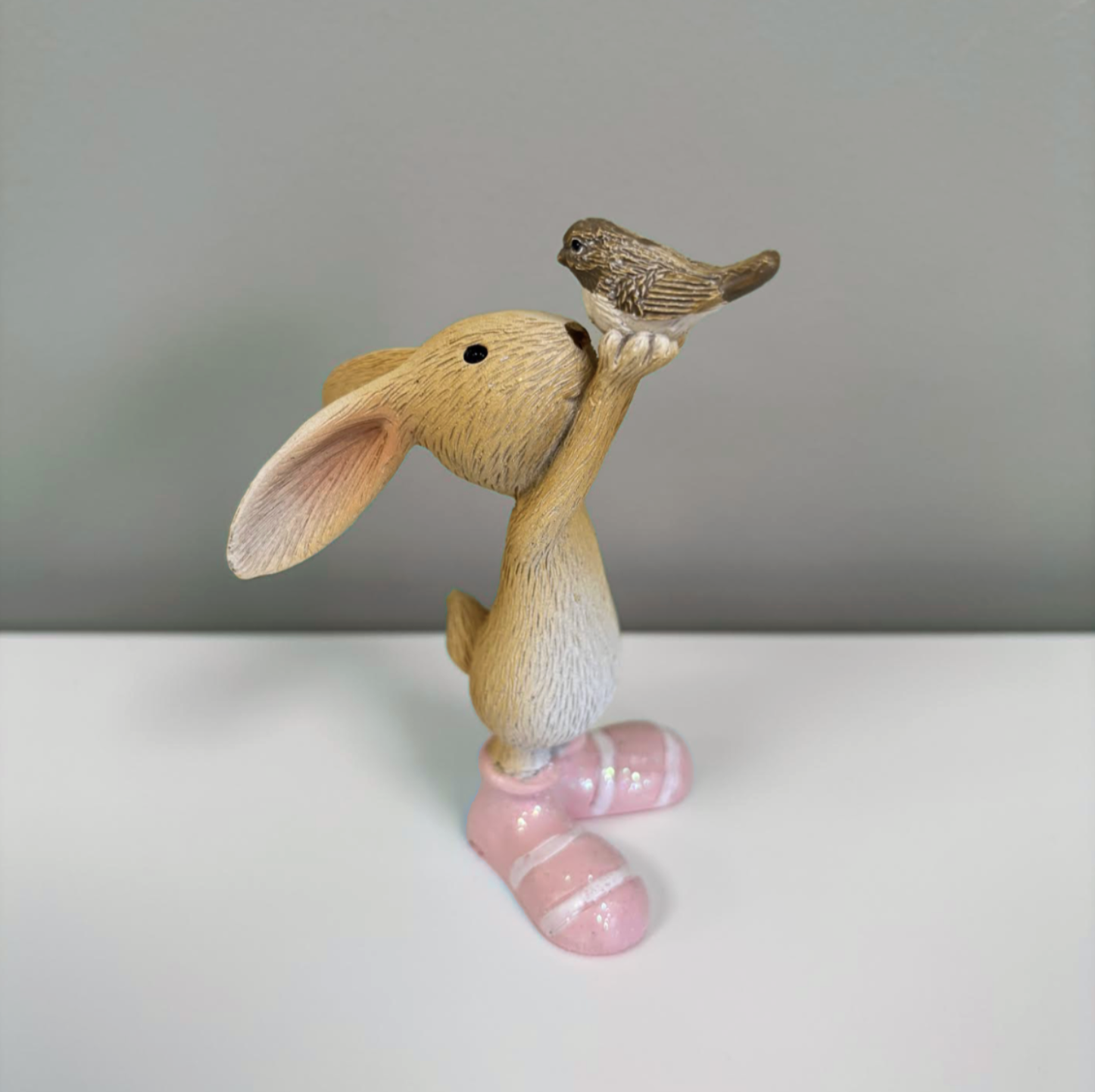 Rabbit Holding Bird Deco