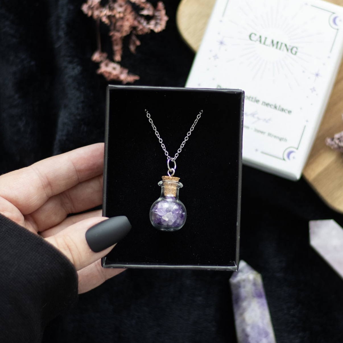 Amethyst Bottle Necklace