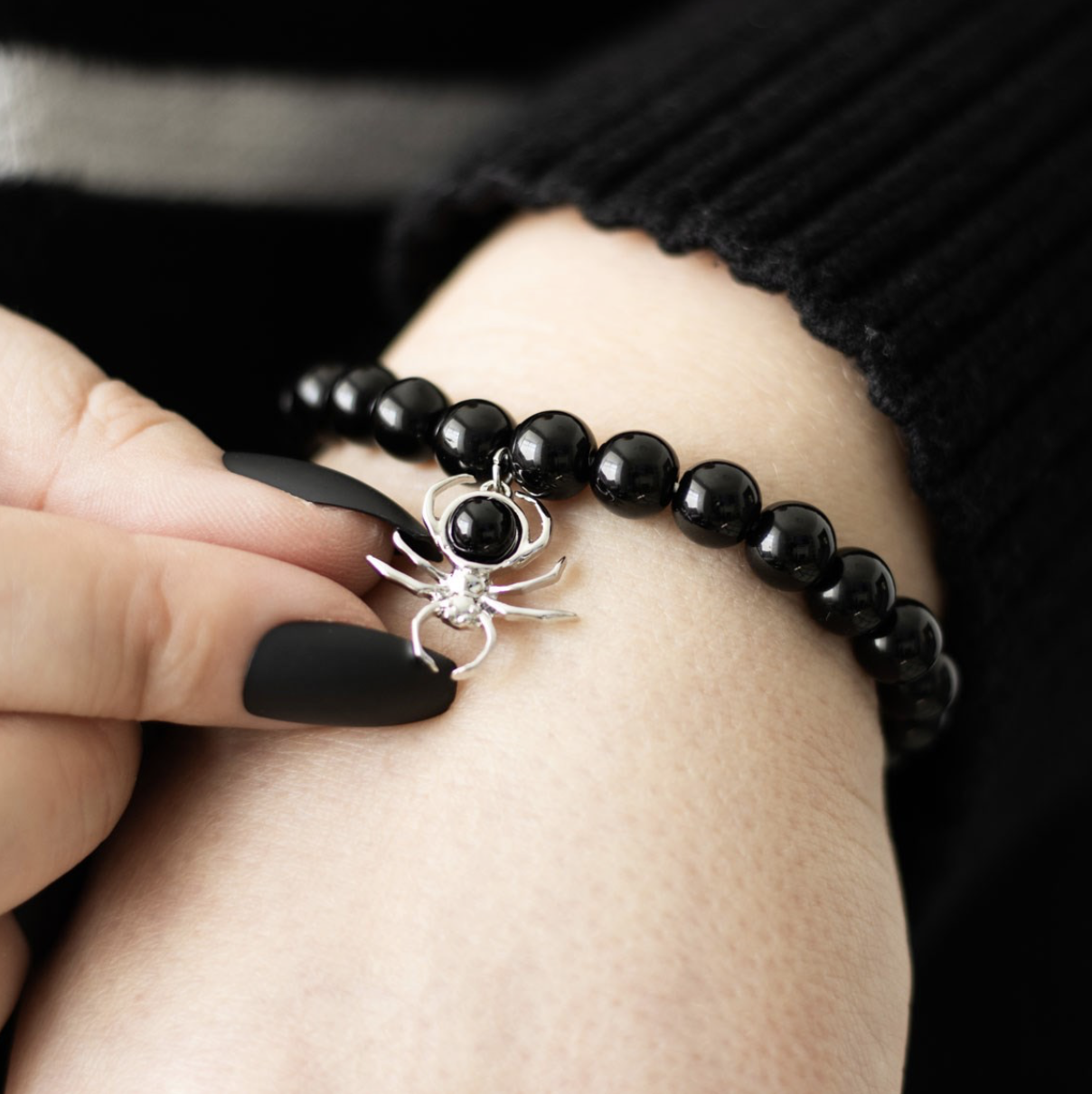 Spider Obsidian Bracelet