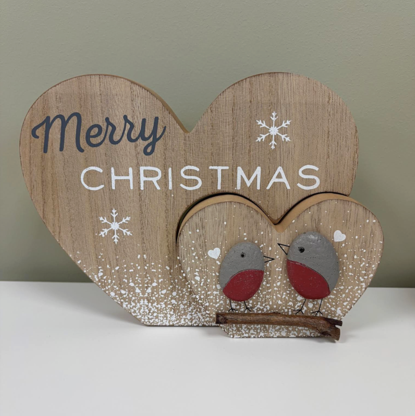 Robin Heart Plaque 22cm