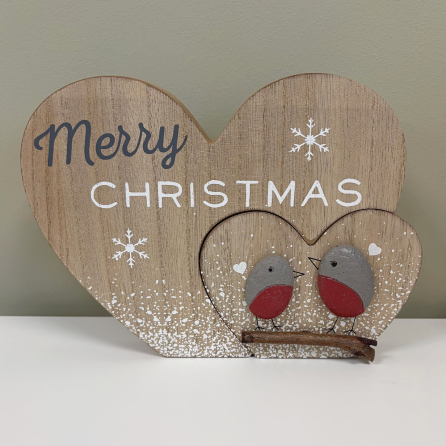 Robin Heart Plaque 22cm - Image 2