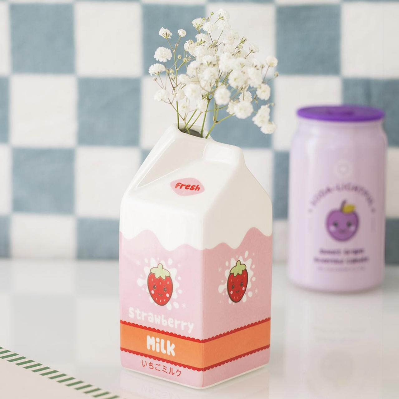 Strawberry Carton Vase